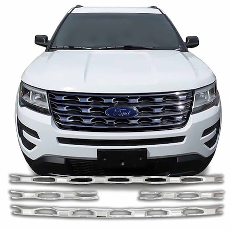 Coast2Coast Overlay, Wide Oval Style, 4 Piece, With Emblem Cutout, Chrome Plated, ABS Plastic IWCGI139